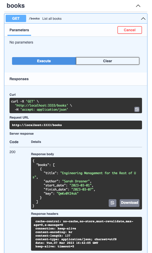 OpenAPI execute